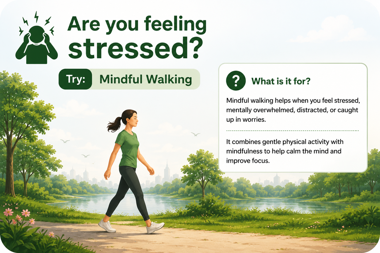 A person practicing a calming wellness habit